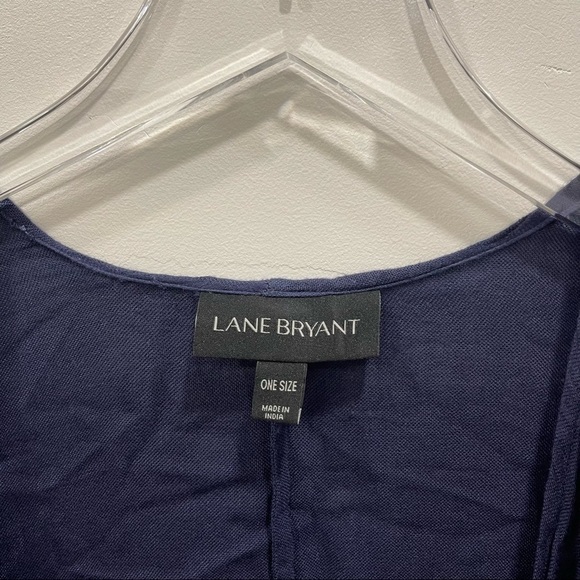 Lane Bryant Lightweight Blue Printed Kimono Top Vacation Swim Cover-Up One Size - Picture 3 of 7